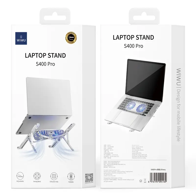 85jHfxCMTh (1) WiWU S400 Pro Laptop Holder with Fan for Desk
