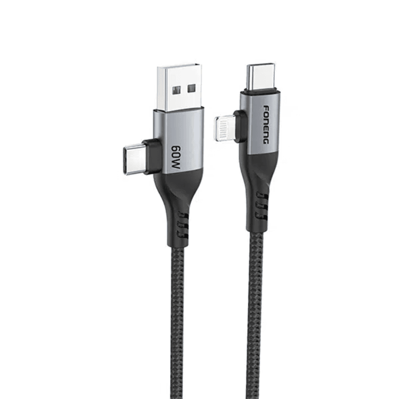 foneng-x92 (1) FONENG (X92) 60W Braided Fast Charging 4-in-1 Cable