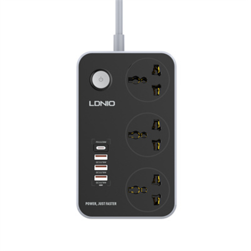 LDNIO SC3412 3-Outlets Universal Power Strip